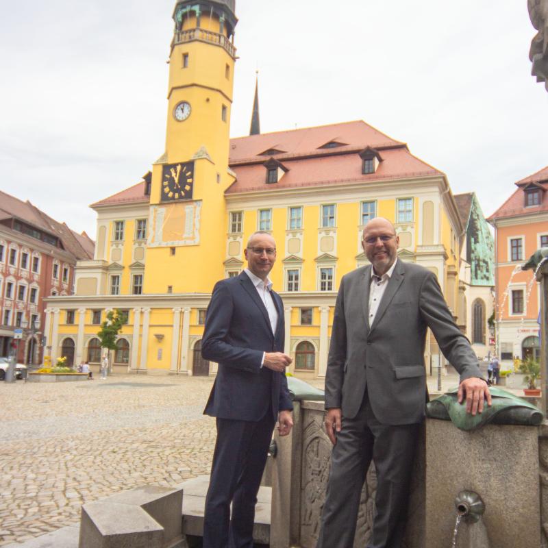 Meißens Oberbürgermeister zu Besuch im Bautzener Rathaus