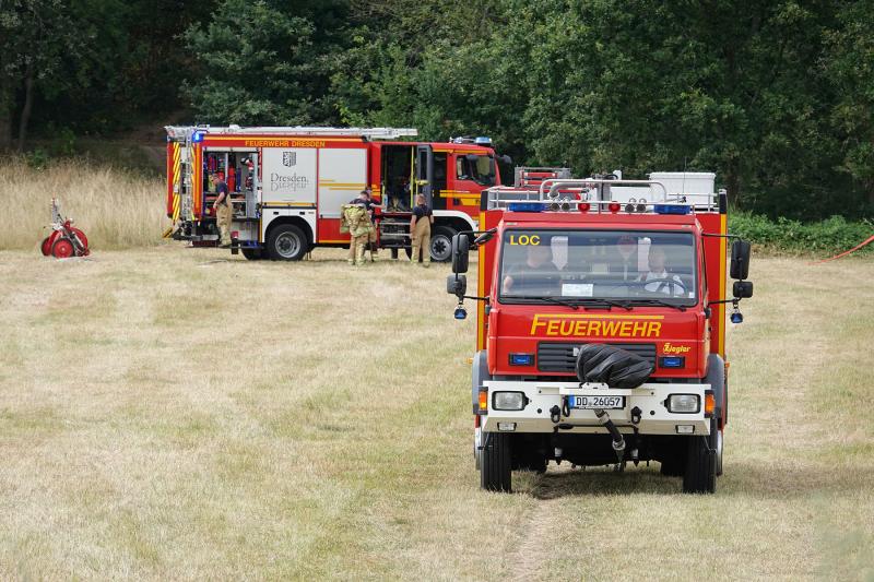 Wald- und Wiesenbrand in Leuben